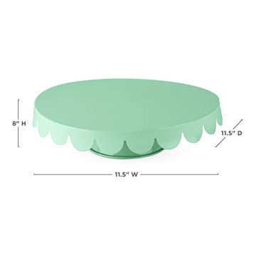 Cakewalk Mint Stainless Steel Cake Stand, Cupcake Stand, Home Decor, Food Service, Dessert Accessory, Mint Green, 11-Inch Diameter, Set of 1