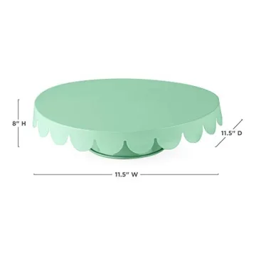 Cakewalk Mint Stainless Steel Cake Stand, Cupcake Stand, Home Decor, Food Service, Dessert Accessory, Mint Green, 11-Inch Diameter, Set of 1