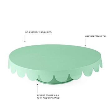 Cakewalk Mint Stainless Steel Cake Stand, Cupcake Stand, Home Decor, Food Service, Dessert Accessory, Mint Green, 11-Inch Diameter, Set of 1