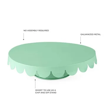 Cakewalk Mint Stainless Steel Cake Stand, Cupcake Stand, Home Decor, Food Service, Dessert Accessory, Mint Green, 11-Inch Diameter, Set of 1