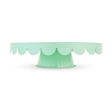 Cakewalk Mint Stainless Steel Cake Stand, Cupcake Stand, Home Decor, Food Service, Dessert Accessory, Mint Green, 11-Inch Diameter, Set of 1