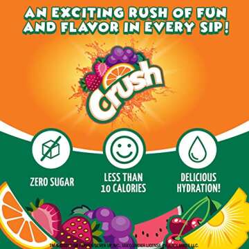 Crush- Powder Drink Mix - Sugar Free & Delicious (Classic Variety, 30 Sticks)