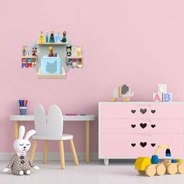 Wall Shelf (Cloud) for Toniebox, Charging Station and 12-18 Tonie Figures, Magnetic Wooden Floating ...