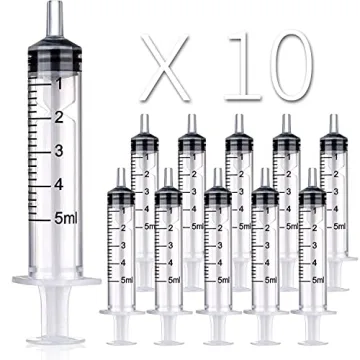 10 Pack 5ml Plastic Syringe Liquid Measuring Syringe Tools Individually Sealed for Precise Applicati...