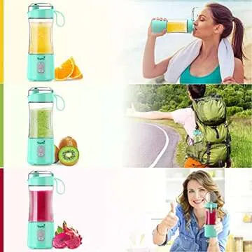 Portable Blender, Personal Mini Blender for Smoothies, Juice and Shakes, USB Rechargeable, Cordless (Sky blue)