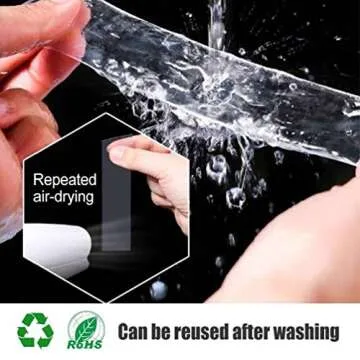 Honwally Removable Adhesive Nano Gel Tape - Double Sided Heavy Duty Traceless Tape for Wall,Kitchen,Carpet,Photo, Car Glass Fixing Home Decor and DIY Crafts (3 Meters) Thickness:2mm