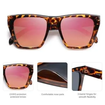 SOJOS Cat Eye Polarized Sunglasses for Women - Chic Design