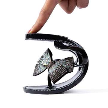 Mtzyoa Women Flip-Flops Flat Sandals Jelly Bow Beach Flat Rivets Rain Cute Dressy Summer Sandals