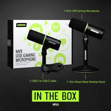 Shure MV6 USB Gaming Microphone for Streaming