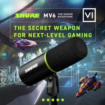 Shure MV6 USB Gaming Microphone for Streaming