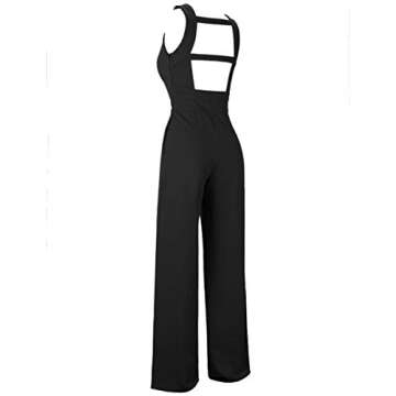 Elegant UONBOX Women's Deep V Wide Leg Jumpsuit