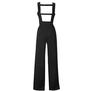 Elegant UONBOX Women's Deep V Wide Leg Jumpsuit