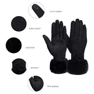 Diravo Womens Winter Gloves Touchscreen Texting Warm Lining Cold Weather Gloves Christmas Gifts