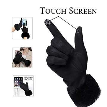 Diravo Womens Winter Gloves Touchscreen Texting Warm Lining Cold Weather Gloves Christmas Gifts