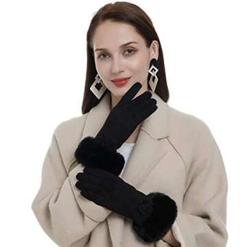 Diravo Womens Winter Gloves Touchscreen Texting Warm Lining Cold Weather Gloves Christmas Gifts