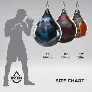 Aqua Training 190 lb. Punching Bag, 21" Water Filled Teardrop Shape for Boxers of All Skill Levels, Vinyl Construction, Ceiling Mount or Stand Compatible, UV Resistant, Fireball Orange – 2020136396