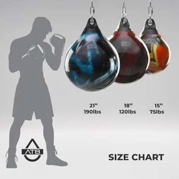 Aqua Training 190 lb. Punching Bag, 21" Water Filled Teardrop Shape for Boxers of All Skill Levels, Vinyl Construction, Ceiling Mount or Stand Compatible, UV Resistant, Fireball Orange – 2020136396