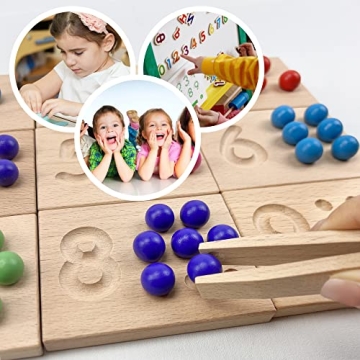 Wooden Number Tracing Board Set for Preschool Learning