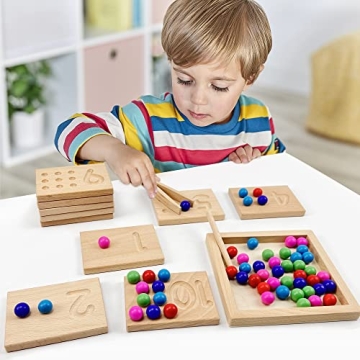 Wooden Number Tracing Board Set for Preschool Learning