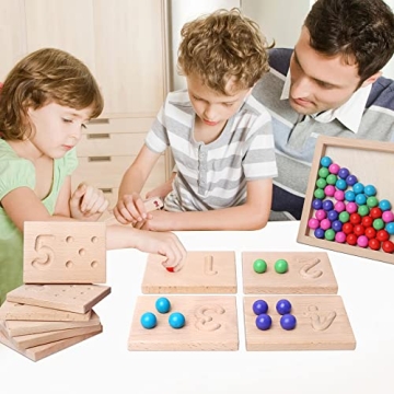 Wooden Number Tracing Board Set for Preschool Learning