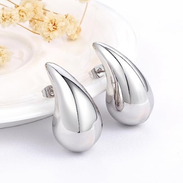 Stylish LUXEJEW Silver Teardrop Earrings for Women