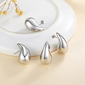 Stylish LUXEJEW Silver Teardrop Earrings for Women