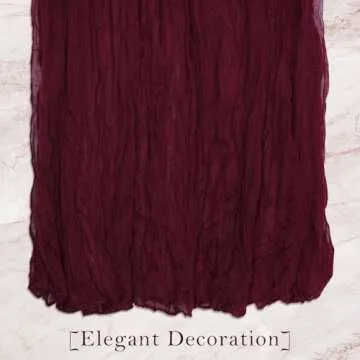 Table Runner Cheesecloth 10 FT Boho Rustic Table Runner Gauze Table Runner for Wedding Spring Decor Cheese Cloth Table Runner for Baby Shower Birthday Home Decor (Wine Red, 1 Pack)