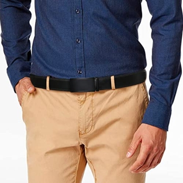 SENDEFN Men's Leather Automatic Ratchet Belt - Black