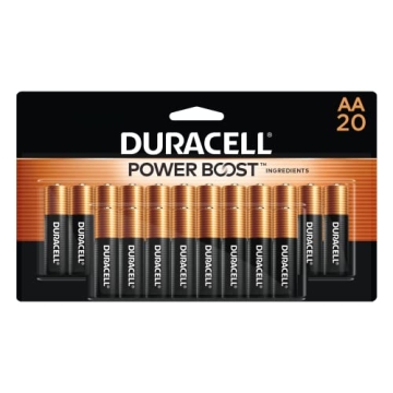 Duracell Coppertop AA Batteries with Power Boost Ingredients, 20 Count Pack Double A Battery with Lo...