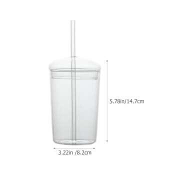 DOITOOL Glass Cups with Lid and Straw,16 oz Iced Coffee Cups Clear Aesthetic Cups,Reusable Tumbler with Lid and Straw for Bubble Tea Juice Smoothie Iced Coffee
