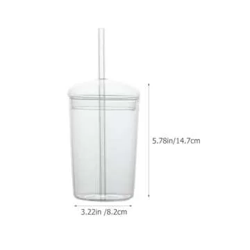 DOITOOL Glass Cups with Lid and Straw,16 oz Iced Coffee Cups Clear Aesthetic Cups,Reusable Tumbler with Lid and Straw for Bubble Tea Juice Smoothie Iced Coffee