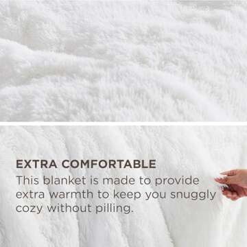 Bedsure Fluffy White Throw Blanket Gifts for Women, Men, Soft Fleece Cozy Fuzzy Sherpa Plush Warm Minky Thick Faux Fur Throws for Couch, Bed, White Decor Valentines Blanket Gifts for Her Him, 50x60
