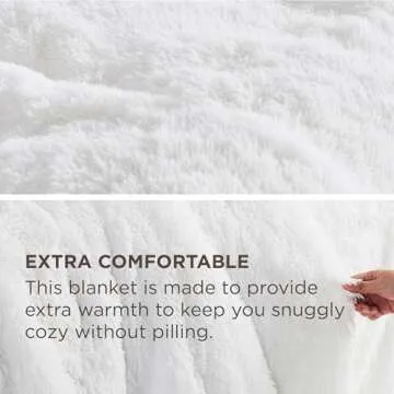 Bedsure Fluffy White Throw Blanket Gifts for Women, Men, Soft Fleece Cozy Fuzzy Sherpa Plush Warm Minky Thick Faux Fur Throws for Couch, Bed, White Decor Valentines Blanket Gifts for Her Him, 50x60