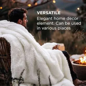 Bedsure Fluffy White Throw Blanket Gifts for Women, Men, Soft Fleece Cozy Fuzzy Sherpa Plush Warm Minky Thick Faux Fur Throws for Couch, Bed, White Decor Valentines Blanket Gifts for Her Him, 50x60