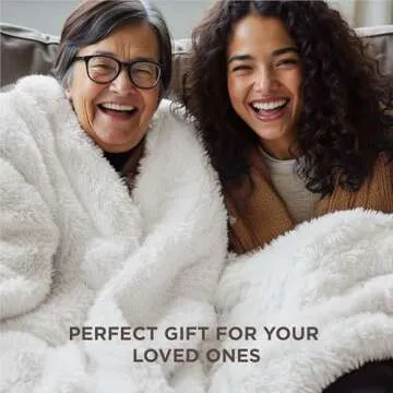 Bedsure Fluffy White Throw Blanket Gifts for Women, Men, Soft Fleece Cozy Fuzzy Sherpa Plush Warm Minky Thick Faux Fur Throws for Couch, Bed, White Decor Valentines Blanket Gifts for Her Him, 50x60