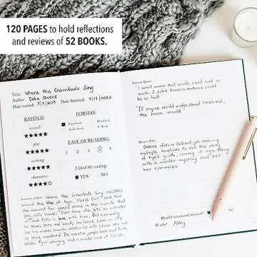 DUNCAN & STONE PAPER CO. Reading Journal for Book Lovers (Emerald) - Linen Hardcover Book Review Journal - Book Journal Reading Log - Easy Book Tracker Journal for Writers