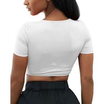 Mizoci Women’s Knot Front Crop Top - Chic Summer Essential