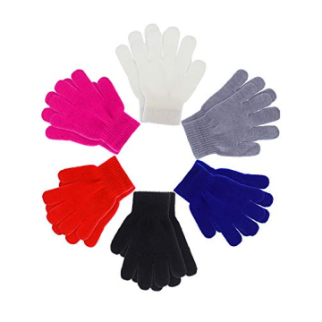 Boao 6 Pairs Kids Gloves Full Fingers Knitted Toddler Gloves Warm Mitten Winter Favor for Little Boy...