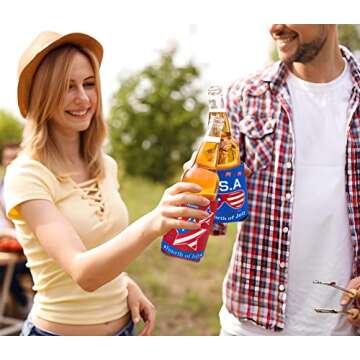 jollylife 16PCS 4th/Fourth of July Decorations Can Cooler Sleeves for Independence Day Memorial Day Patriotic Party Supplies