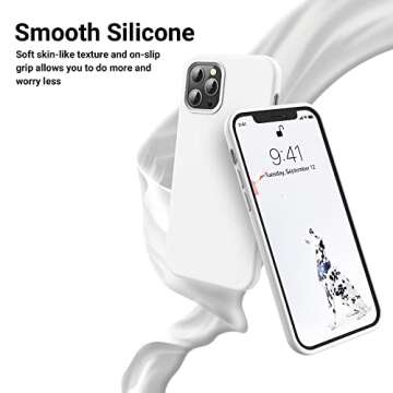 OTOFLY Compatible with iPhone 12 Pro Max Case 6.7 inch(2020),[Silky and Soft Touch Series] Premium Soft Liquid Silicone Rubber Full-Body Protective Bumper Case (White)