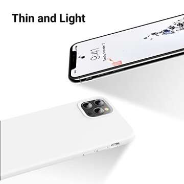 OTOFLY Compatible with iPhone 12 Pro Max Case 6.7 inch(2020),[Silky and Soft Touch Series] Premium Soft Liquid Silicone Rubber Full-Body Protective Bumper Case (White)