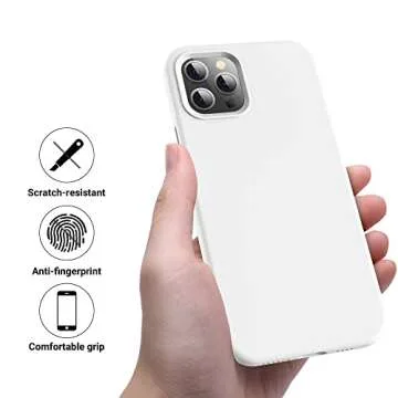 OTOFLY Compatible with iPhone 12 Pro Max Case 6.7 inch(2020),[Silky and Soft Touch Series] Premium Soft Liquid Silicone Rubber Full-Body Protective Bumper Case (White)
