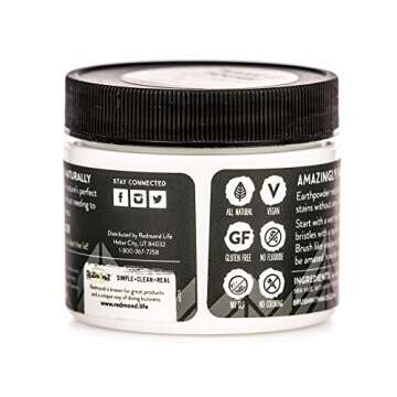 Redmond Earthpowder - All Natural Tooth and Gum Powder Bentonite Clay and Charcoal Teeth Whitener, Peppermint Charcoal …