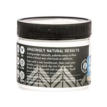 Redmond Earthpowder - All Natural Tooth and Gum Powder Bentonite Clay and Charcoal Teeth Whitener, Peppermint Charcoal …