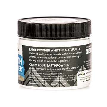 Redmond Earthpowder - All Natural Tooth and Gum Powder Bentonite Clay and Charcoal Teeth Whitener, Peppermint Charcoal …