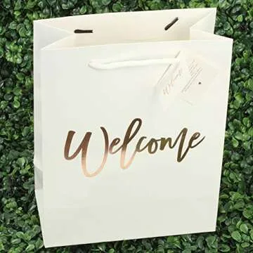 Elegant Welcome Bags with Foil Stamped Design for Guests