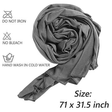 12 Pieces Stretch Head Wrap Jersey Turban Solid Color Bohemian Dye Headwraps African Fashion Headwear Headband Extra Long Hair Scarf Soft Breathable Turban Tie for Women 12 Colors