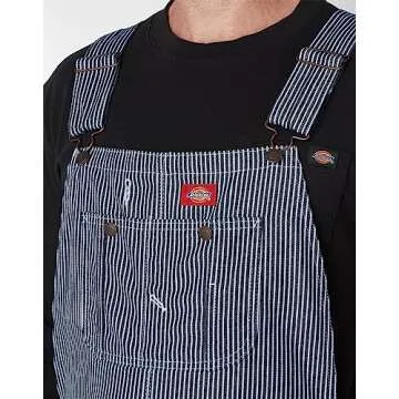 Dickies mens Hickory Striped Bib overalls and coveralls workwear apparel, Hickory Stripe, 38W x 34L US