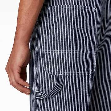 Dickies mens Hickory Striped Bib overalls and coveralls workwear apparel, Hickory Stripe, 38W x 34L US