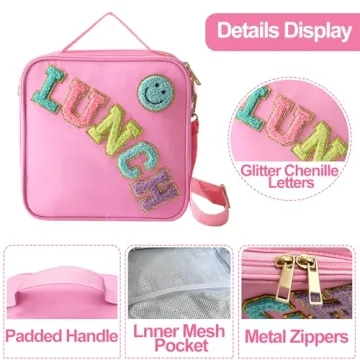 Cute Insulated Lunch Bag for School Travel and Picnics